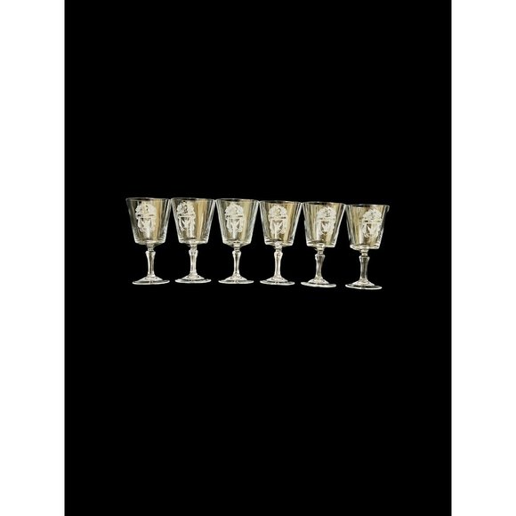 Bleikristall Leaded Crystal Vintage Coat of Arms 6 Ramsey Clan Etched Glasses - Picture 2 of 11